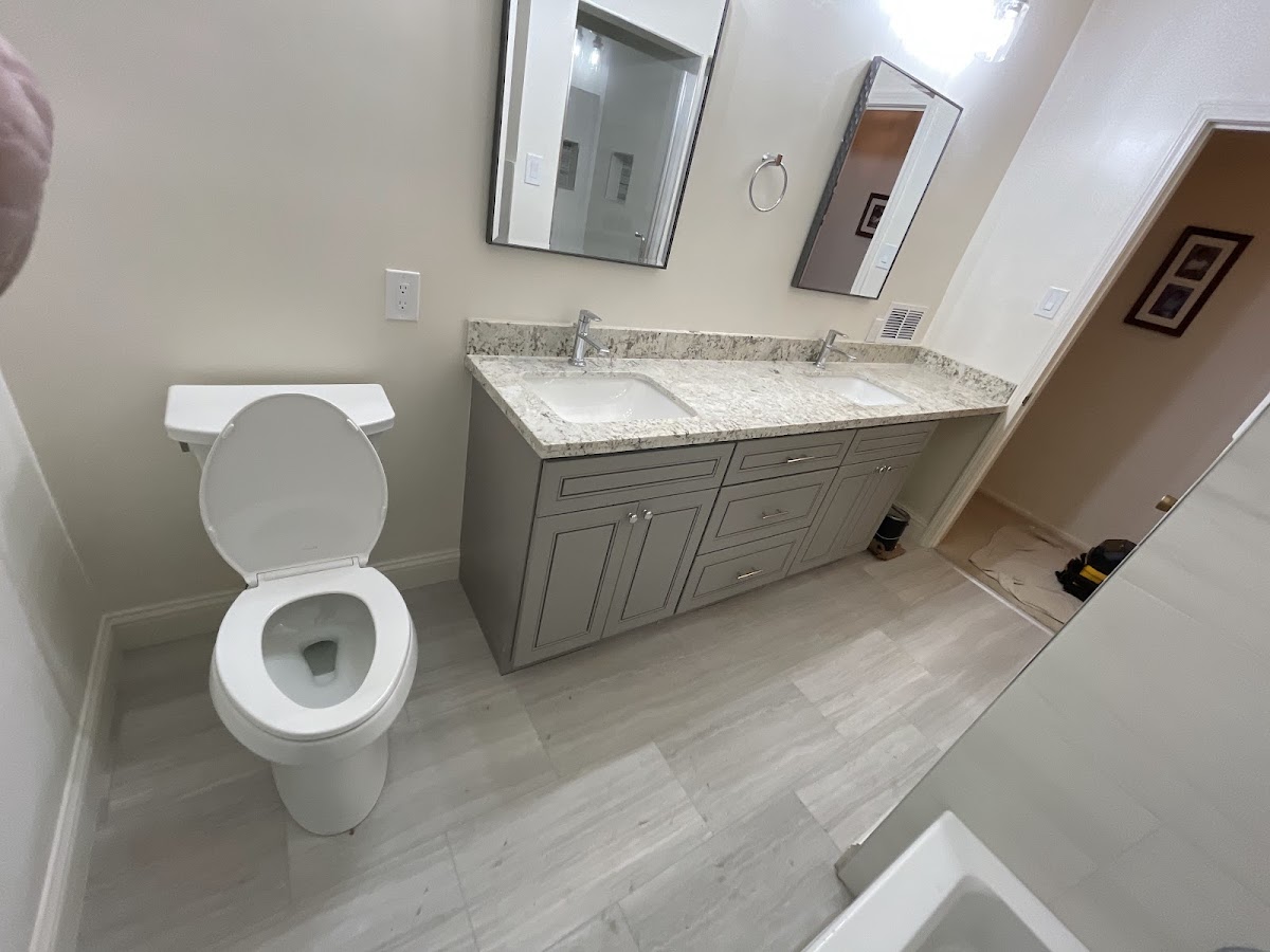 Bathroom vanity installation